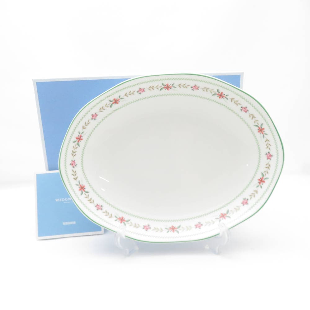 未使用 WEDGWOOD ウェッジウッド ベルローズ オーバルディッシュ 1枚 25cmプレート 大皿 ボウル 楕円 SM4498X2 【中古】