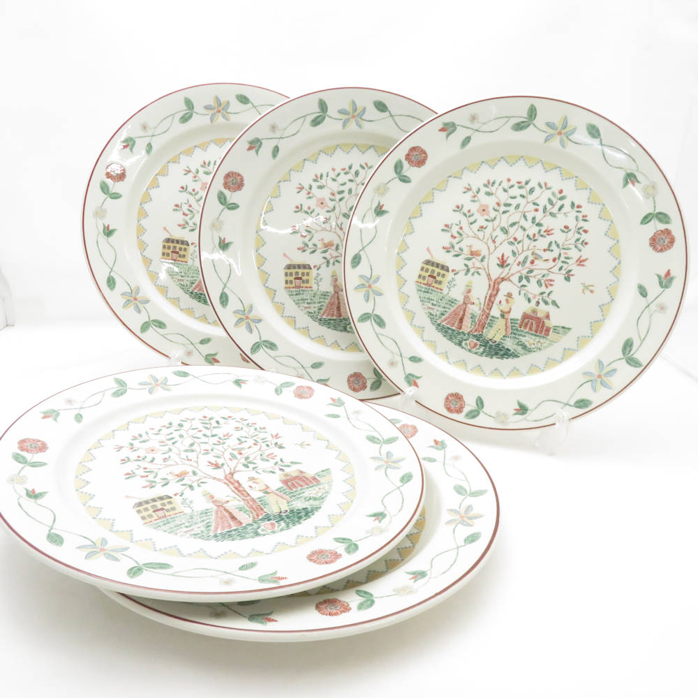 Villeroy&Boch ビレロイ＆ボッホ アメリカンサンプラー 大皿 5枚 セット 26cmプレート 絵皿 SC8704H1 【中古】