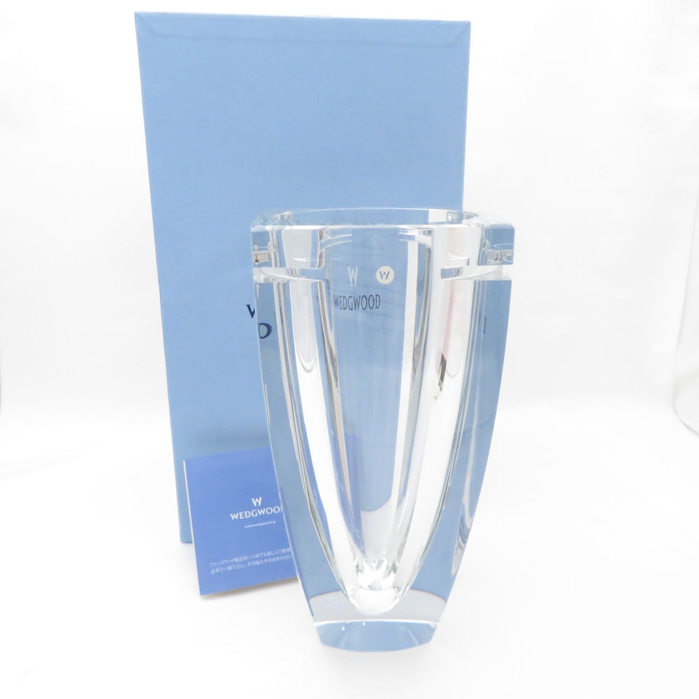 未使用 WEDGWOOD ウェッジウッド メトラ 花瓶 1点 クリスタルベース クリア H24 飾り壺 SU13020Z 【中古】