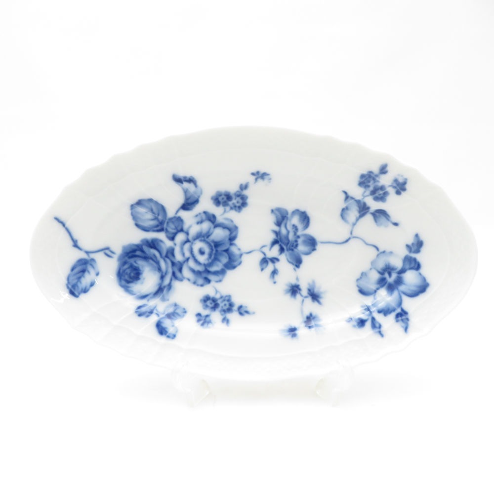 美品 Richard Ginori リチャードジノリ ローズブルー オーバルプレート 1枚 ピクルスディッシュ 薔薇 青 SU13023C2 【中古】