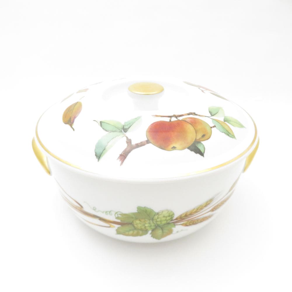 美品 ROYAL WORCESTER ロイヤルウースター イヴシャム キャセロール 1点 手付鍋 ココット 蓋物 チューリン SU13027C2 【中古】