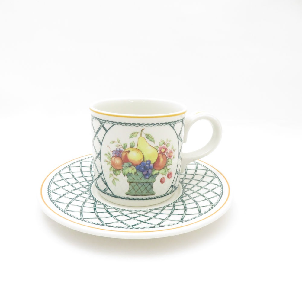 Villeroy&Boch ビレロイ＆ボッホ バスケット コーヒーカップ＆ソーサー 1客 フルーツ 果実 SC8829K2 【中古】