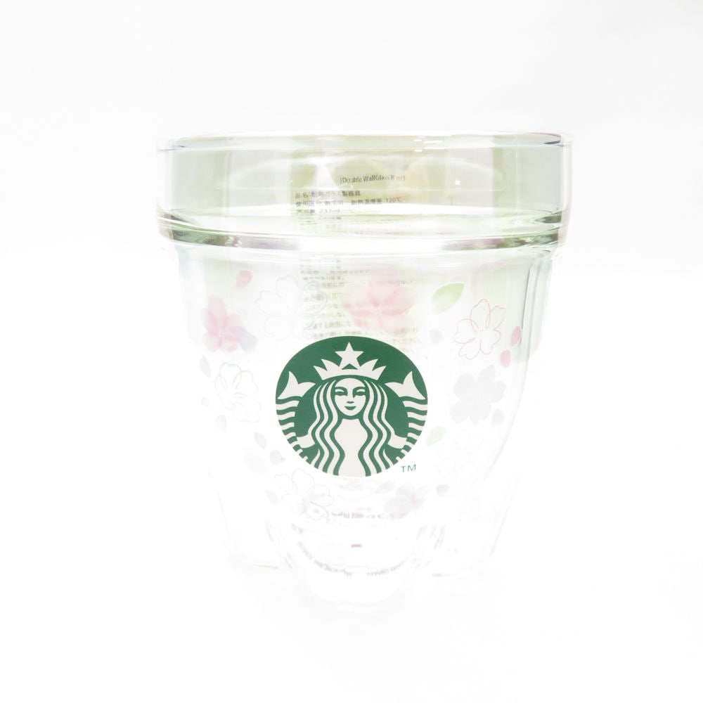 美品 STARBUCKS スターバックス SAKURA2022 オーロラ 耐熱グラス 1点 スタバ 237ml ダブルウォールグラス コップ SC8821J2 【中古】