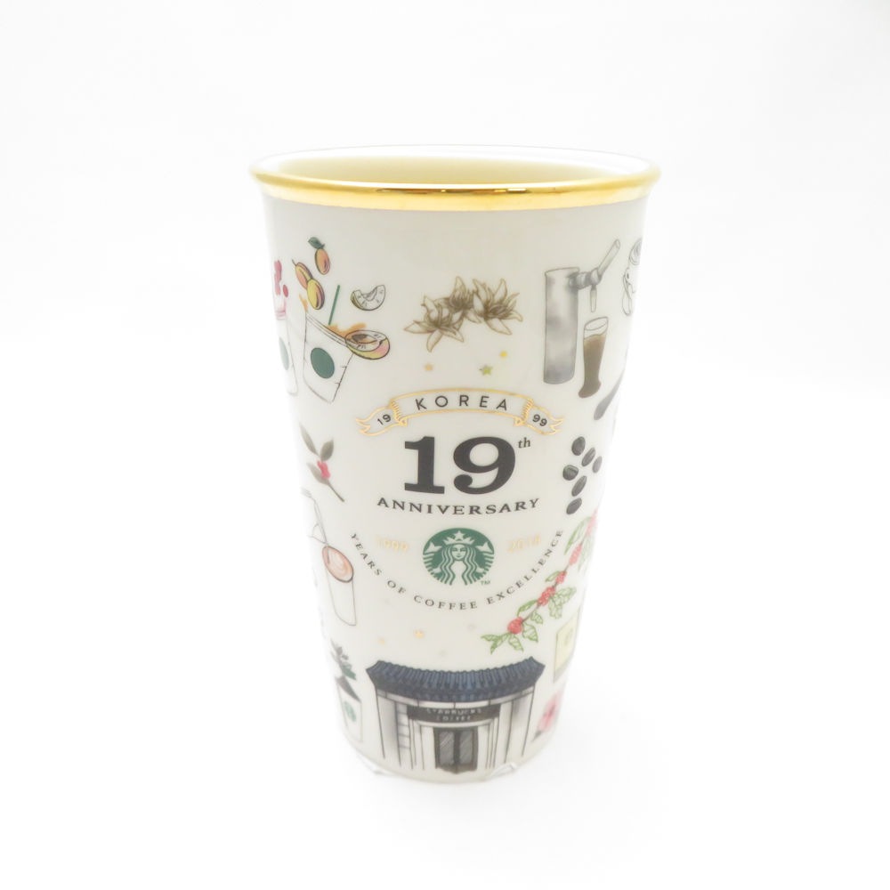 未使用 STARBUCKS スターバックス 19周年記念 タンブラー 1点 陶器 韓国スタバ 限定 DWマグ SC8824J2 【中古】