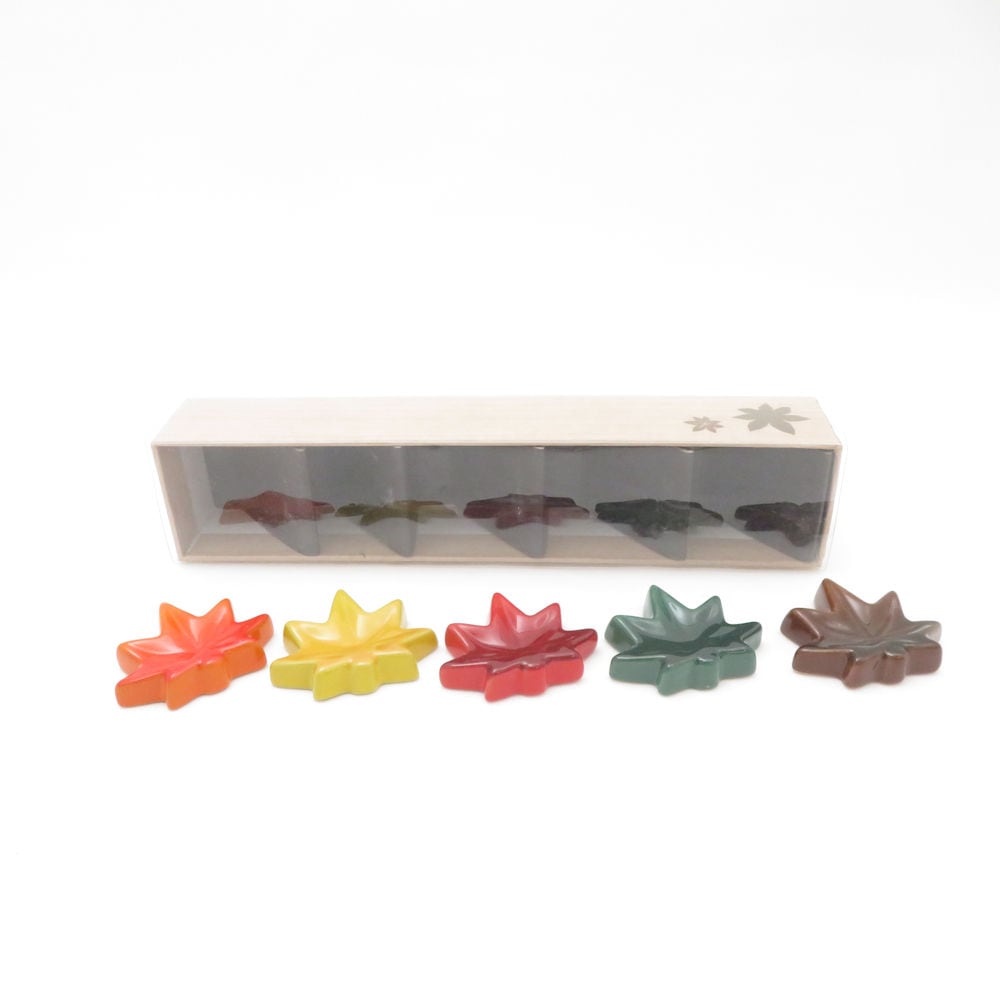 未使用 Le Creuset ルクルーゼ 紅葉 もみじ 箸置き 5点 セット 廃盤 チョップスティックレスト SC8826J2 【中古】