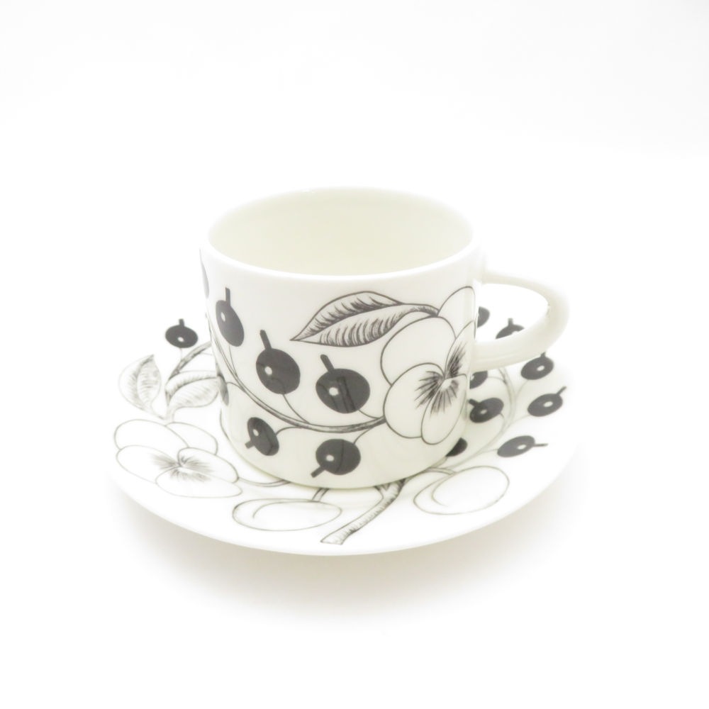 ARABIA アラビア パラティッシ ブラック コーヒーカップ＆ソーサー 1客 北欧 珈琲 SO3599H2 【中古】