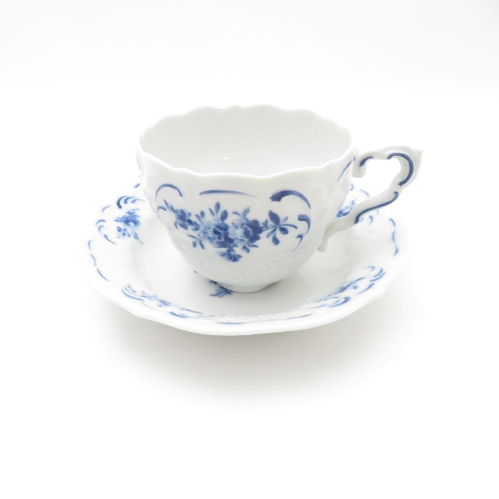 美品 Lindner リンドナー コバルトフラワー カップ＆ソーサー SY13281G2 【中古】