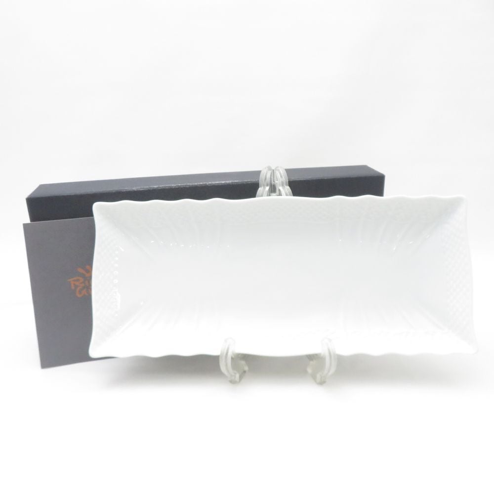 リチャードジノリ ベッキオ ホワイト 長方形角皿 プレート ペア2客