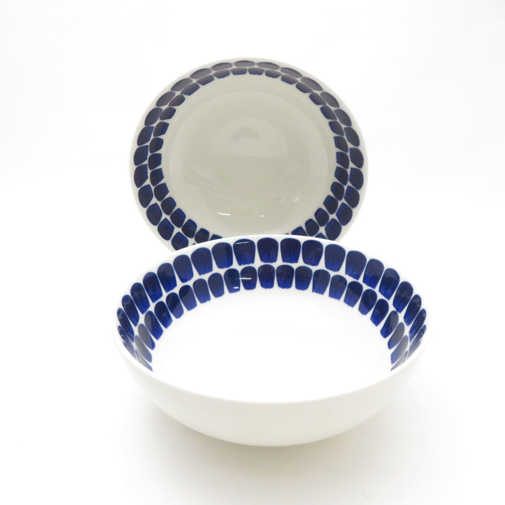 ARABIA アラビア 24hトゥオキオ ボウル 2点 ペア 18cmプレート 深皿 ディープ 旧刻印 SC8831P1 【中古】