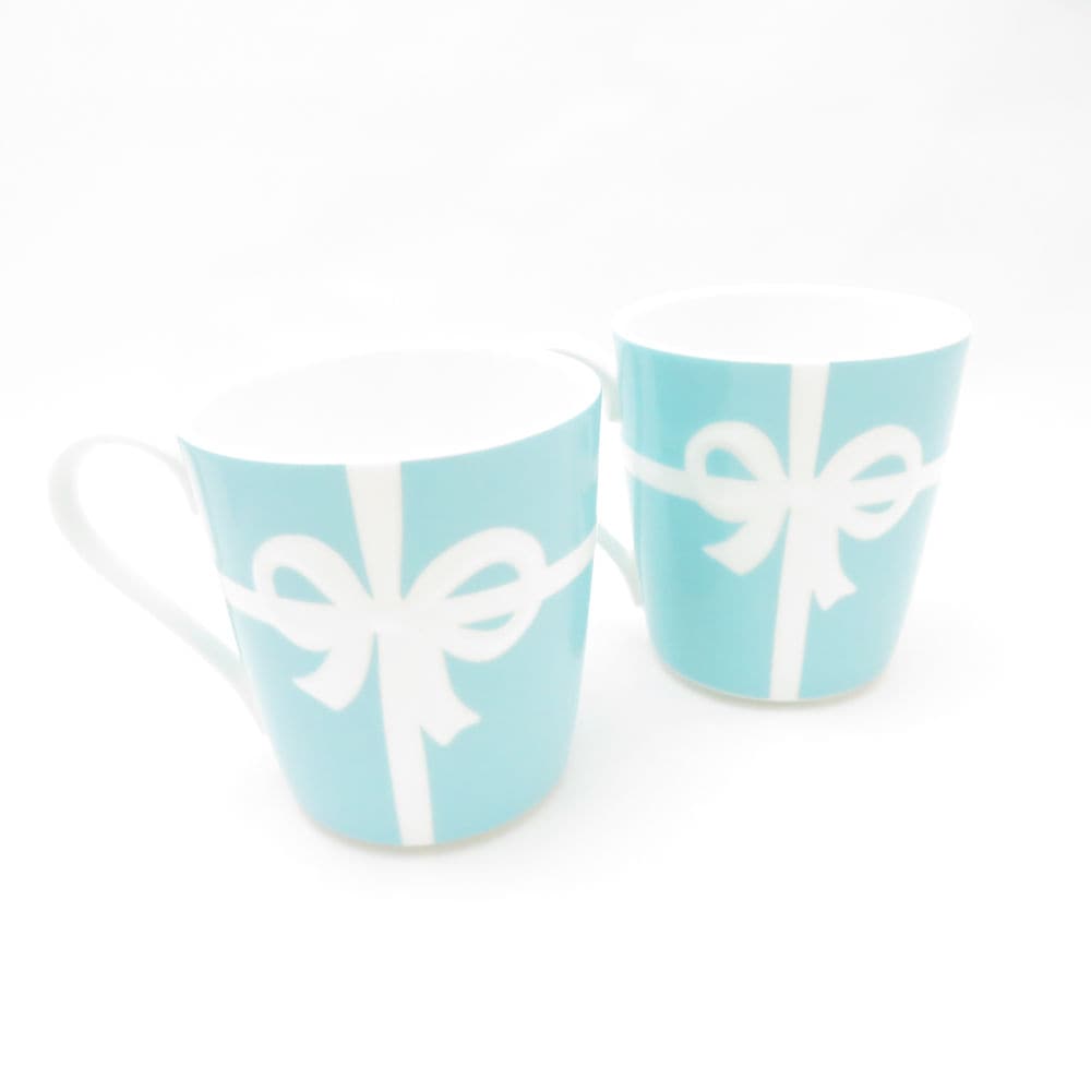 TIFFANY＆Co. ティファニー ブルーボックス マグカップ 2点 ペア ブルーリボン コップ SC8835P1 【中古】