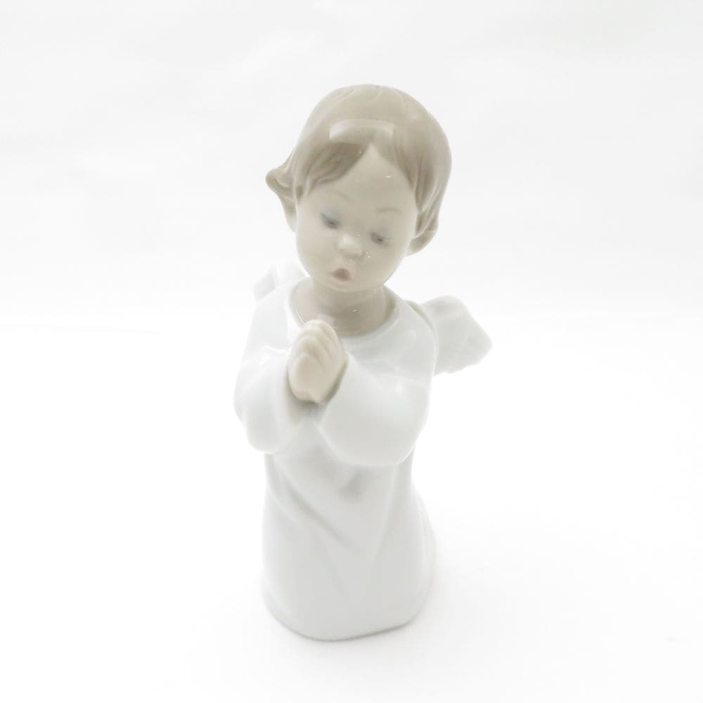 美品 LLADRO リヤドロ 4538 可愛いお祈り フィギュリン 置物 陶器人形 天使 男の子 エンジェル SC8843B4 【中古】