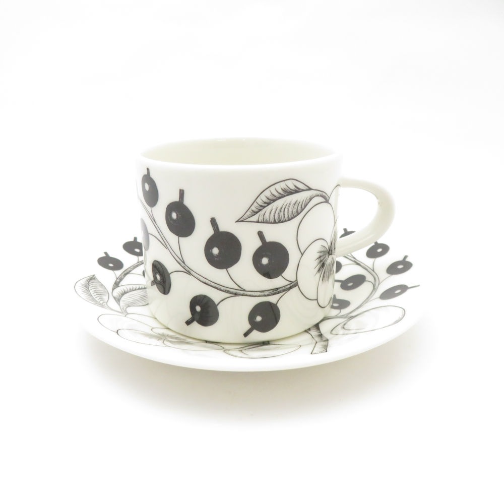 ARABIA アラビア パラティッシ1 ブラック カップ＆ソーサー 北欧 SM4523Q1 【中古】