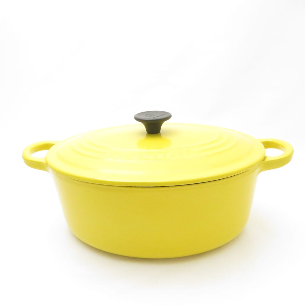 【美品】LE CREUSET　ココット オーバル　ディジョンイエロー　27cm 美品】LE CREUSET ココット オーバル ディジョンイエロー 27cm