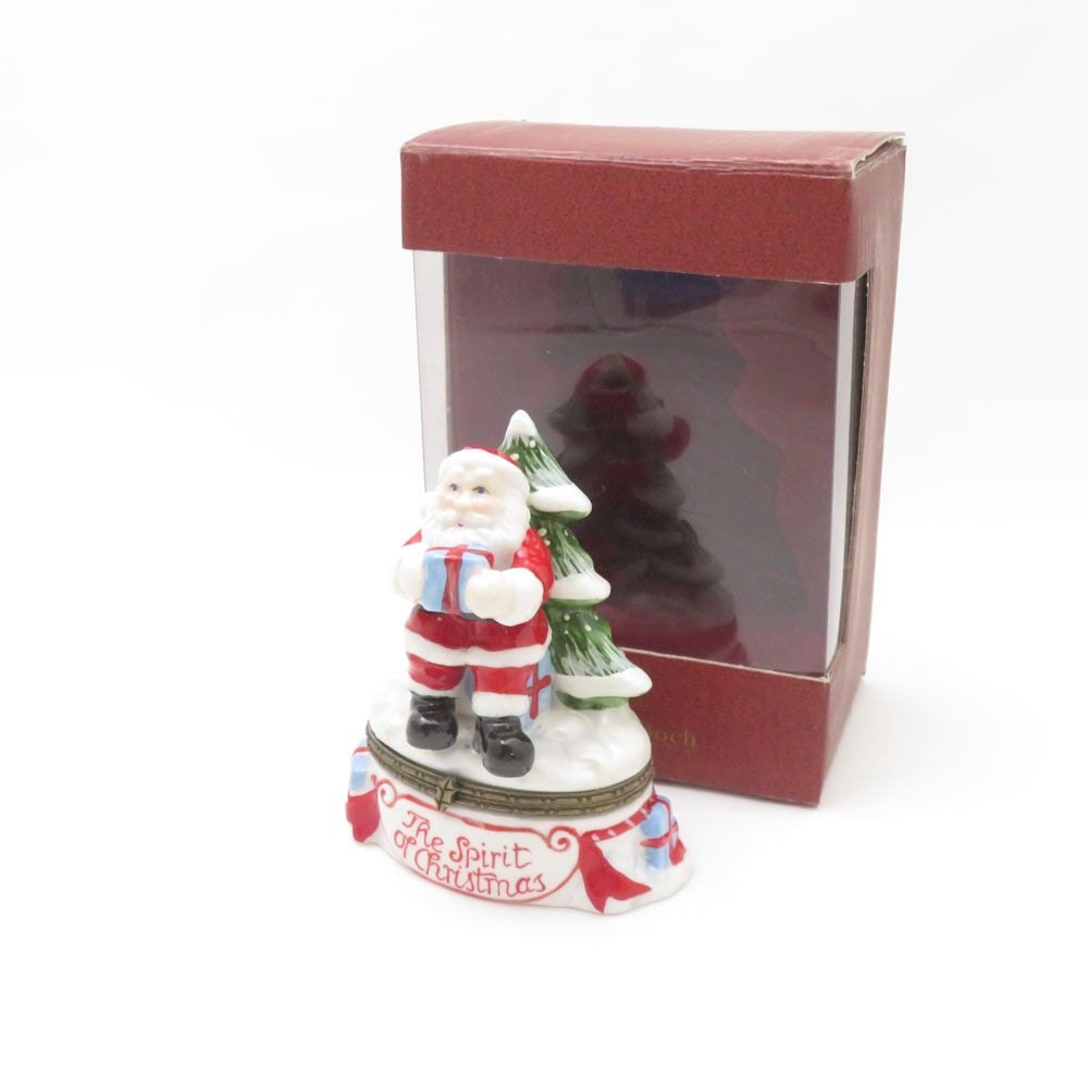 美品 Villeroy&Boch ビレロイ＆ボッホ 「The Spirit of Christmas」 小物入れ 置物 クリスマスツリー サンタクロース SY13083T2 【中古】