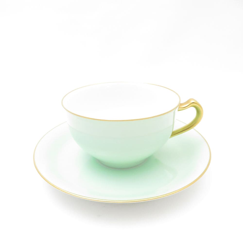 美品 OKURA 大倉陶園 色蒔き カップ＆ソーサー ティー コーヒー 兼用 SM4527B3 【中古】