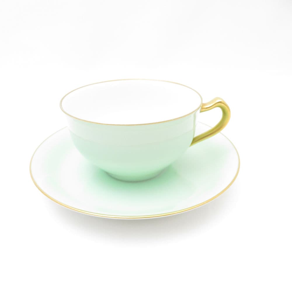 美品 OKURA 大倉陶園 色蒔き カップ＆ソーサー ティー コーヒー 兼用 SM4528B3 【中古】