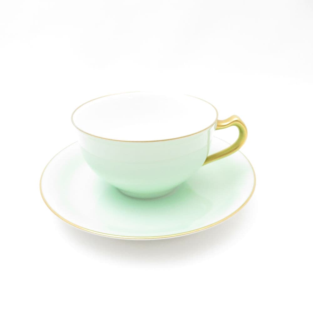 美品 OKURA 大倉陶園 色蒔き カップ＆ソーサー ティー コーヒー 兼用 SM4529B3 【中古】