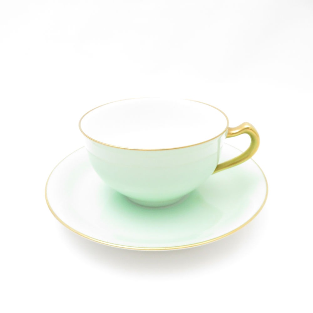 美品 OKURA 大倉陶園 色蒔き カップ＆ソーサー ティー コーヒー 兼用 SM4530B3 【中古】