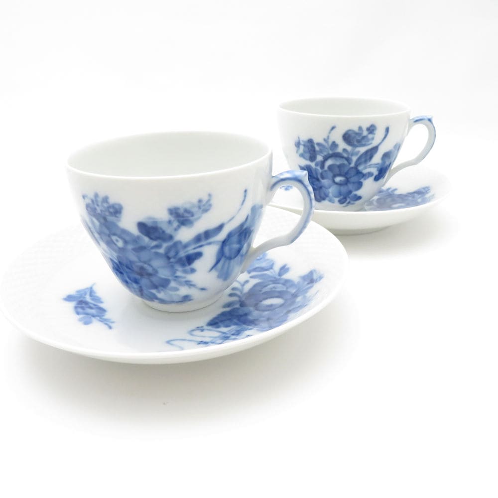 ROYAL COPENHAGEN ロイヤルコペンハーゲン ブルーフラワー カーブ コーヒーカップ＆ソーサー 2客 ペア SC8775U2 【中古】