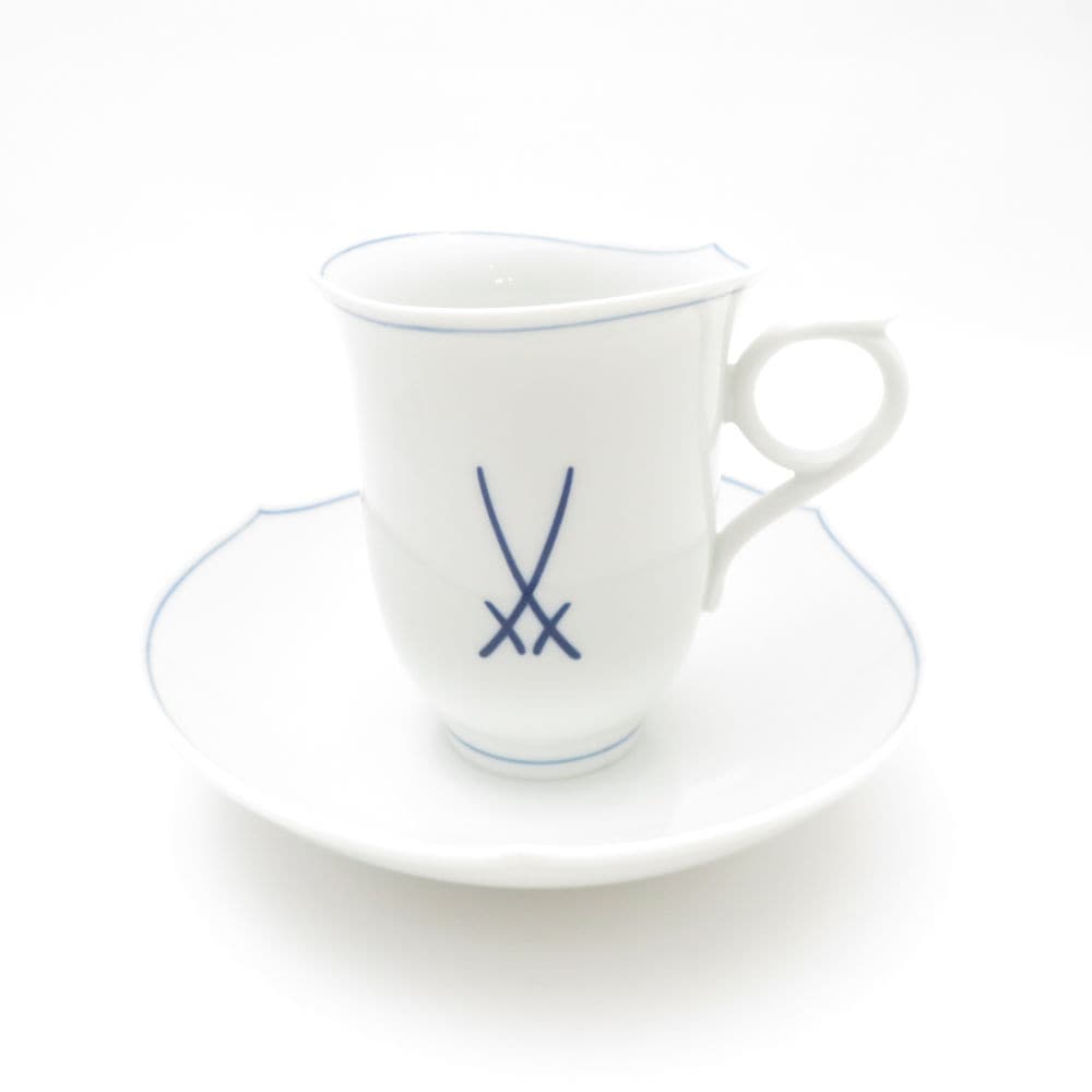 美品 MEISSEN マイセン 300周年 双剣マーク アクアティンタ（Aquatinta） カップ＆ソーサー レア 希少 SY13324K1 【中古】