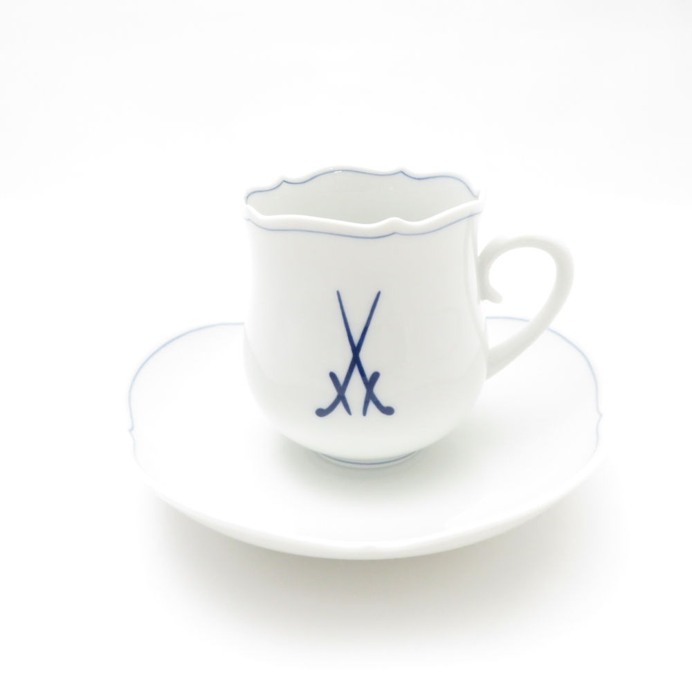 美品 MEISSEN マイセン 300周年 双剣マーク アクアティンタ（Aquatinta） カップ＆ソーサー レア 希少 SY13325K1 【中古】