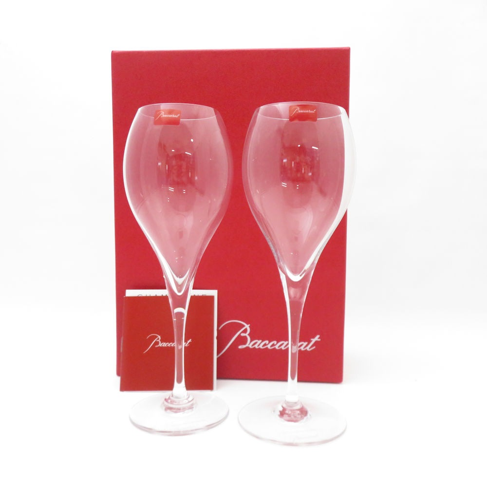未使用 Baccarat バカラ オノロジー シャンパングラス 2客 クリスタル ペア シャンパーニュ H21 SU13102K1 【中古】