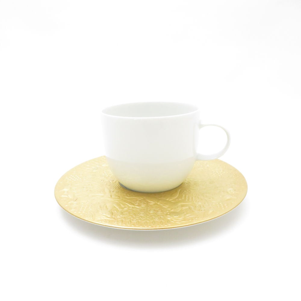 未使用 Rosenthal ローゼンタール 魔笛 ゴールド スタジオライン コーヒーカップ＆ソーサー ビョルン・ウィンブラッド SC8739H2 【中古】