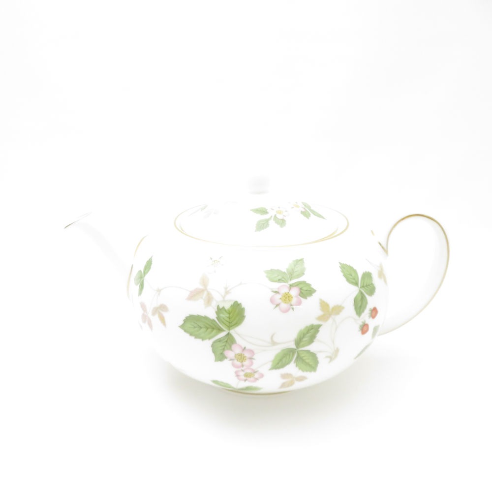 未使用 WEDGWOOD ウェッジウッド ワイルドストロベリー ティーポット Lサイズ 1200cc 茶器 旧刻印 黒壺 SC8780U2 【中古】