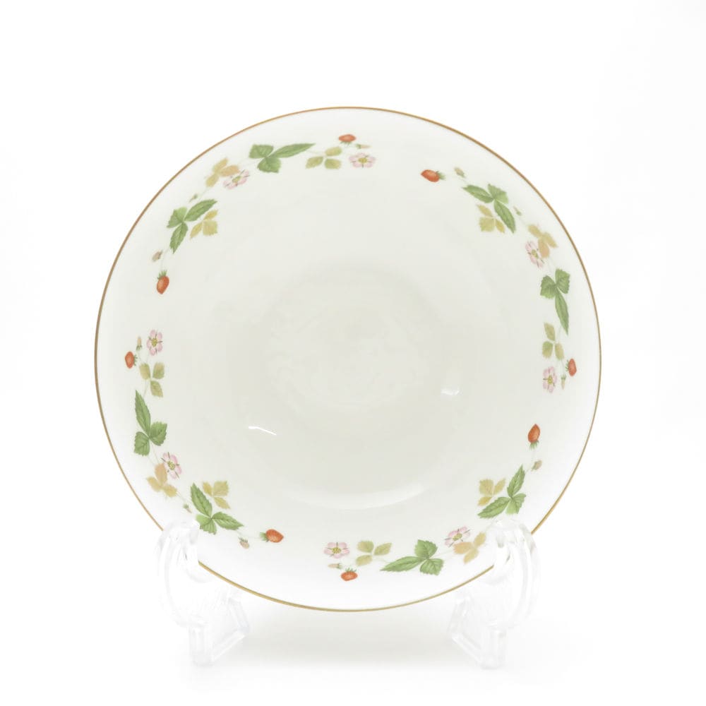 美品 WEDGWOOD ウェッジウッド ワイルドストロベリー サラダボウル 20cmプレート 深皿 大鉢 旧刻印 黒壺 SC8782U2 【中古】