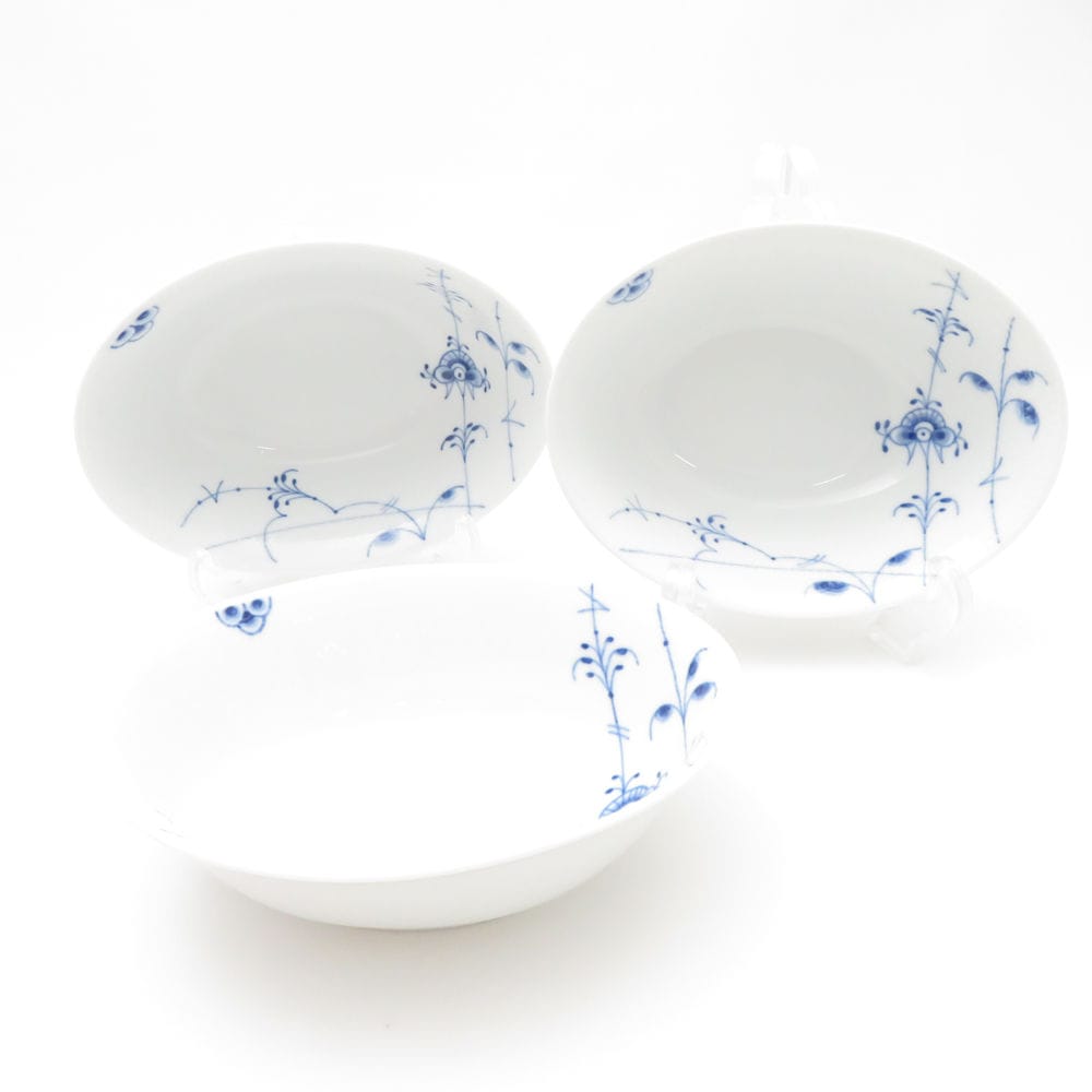 ROYAL COPENHAGEN ロイヤルコペンハーゲン ブルーパルメッテ オーバルボウル 3点 セット 15cmプレート 深皿 SC8923Q1 【中古】
