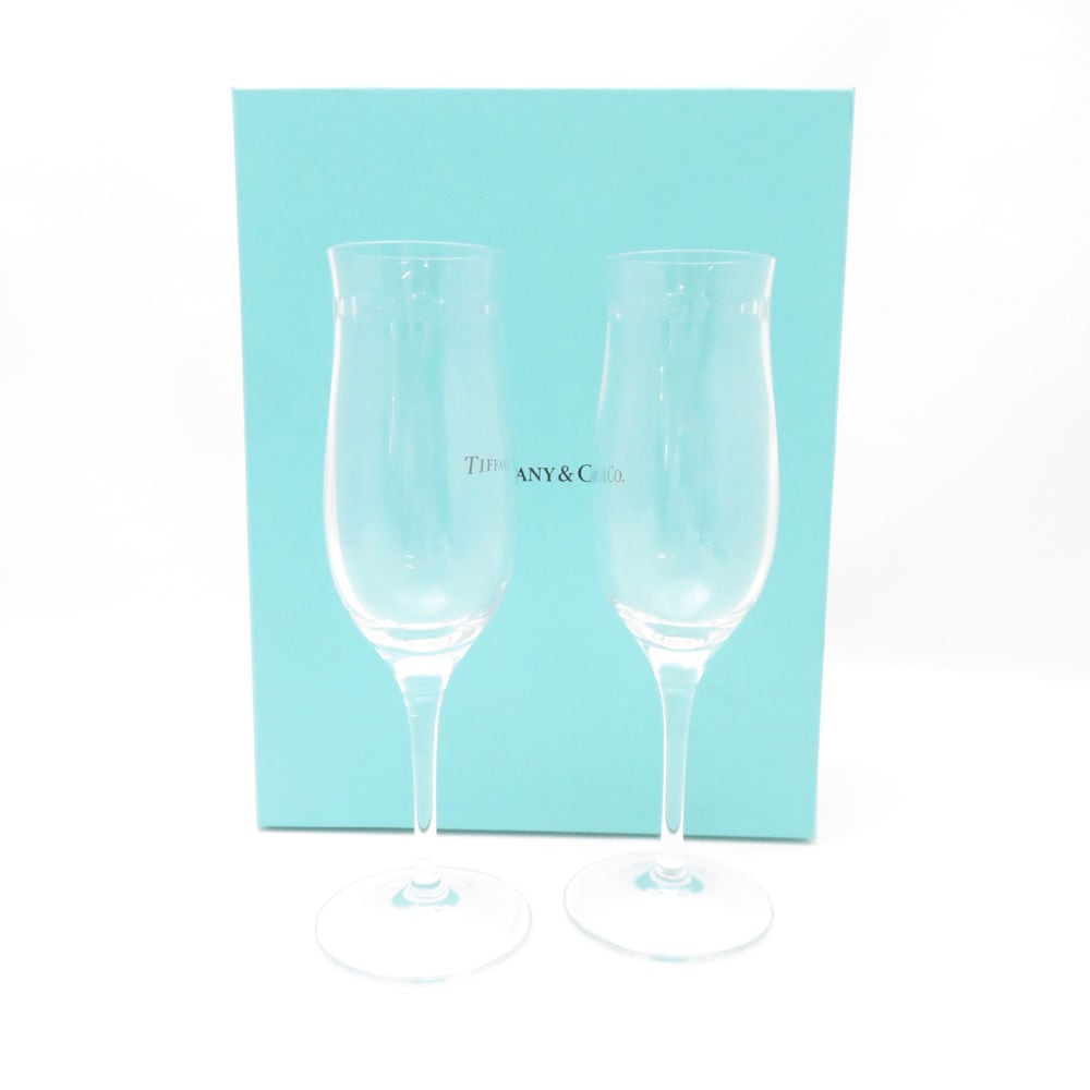 美品 TIFFANY＆Co. ティファニー スイング シャンパングラス 2客 ペア シャンパンフルート SC8967D1 【中古】