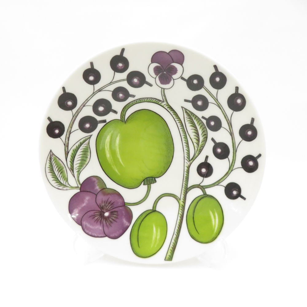 未使用 ARABIA アラビア パラティッシ パープル 中皿 1枚 16.5cmプレート ソーサー 旧ロゴ 北欧 SC8855R1 【中古】