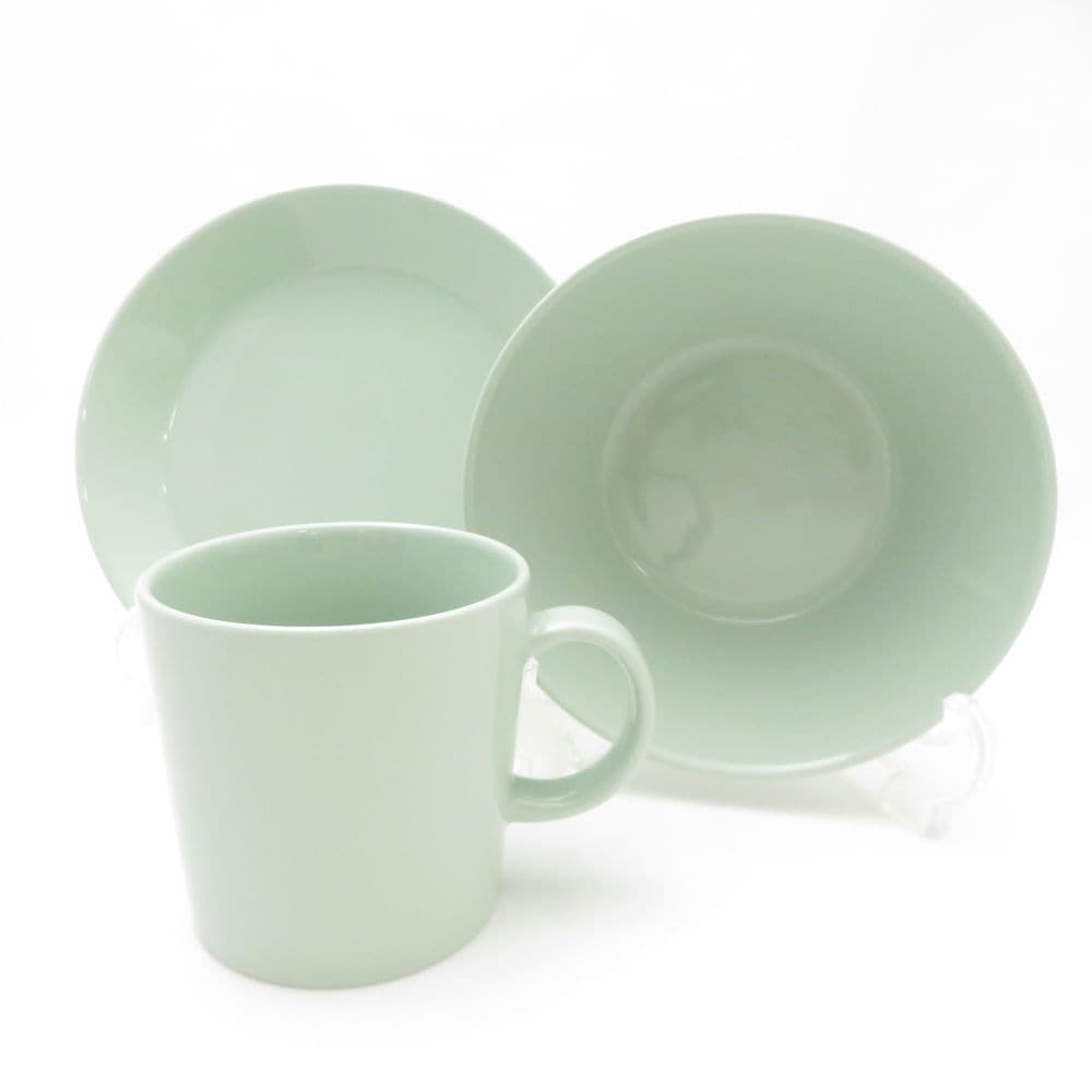美品 iittala イッタラ ティーマ セージグリーン マグカップ 中皿 ボウル 1点 セット プレート 深皿 北欧 フィンランド SU13122J2 【中古】