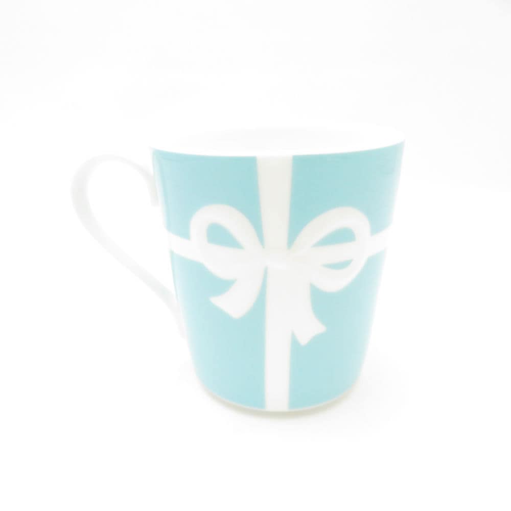 美品 TIFFANY＆Co. ティファニー ブルーボックス マグカップ 1点 リボン ティー コーヒー テーブルウェア SU13099K1 【中古】