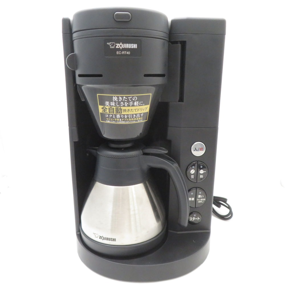 ZOJIRUSHI 象印 EC-RT40 珈琲通 全自動コーヒーメーカー 1点 2024年製 ミル付き 挽きたてドリップ 家電 SU13146Z 【中古】