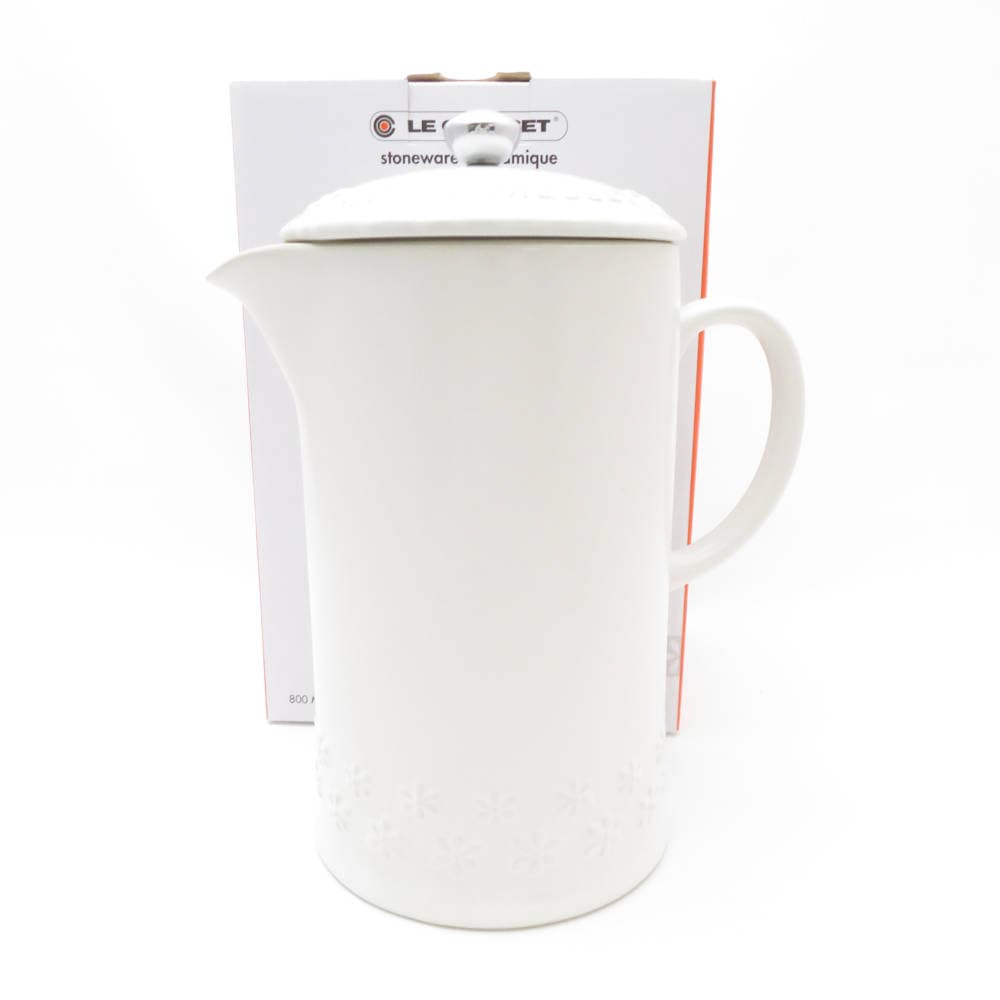 未使用 Le Creuset ルクルーゼ カフェティエール コーヒーポット 1点 コーヒープレス プレンチプレス フルール SO3625A1 【中古】