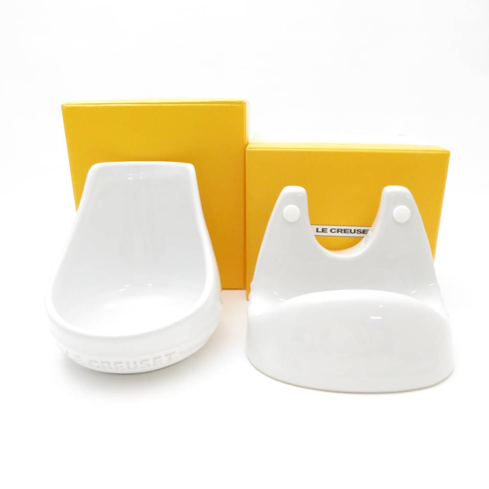 未使用 Le Creuset ルクルーゼ リッドスタンド レードルスタンド 2点 フタ お玉 専用スタンド キッチンツール SO3631A1 【中古】
