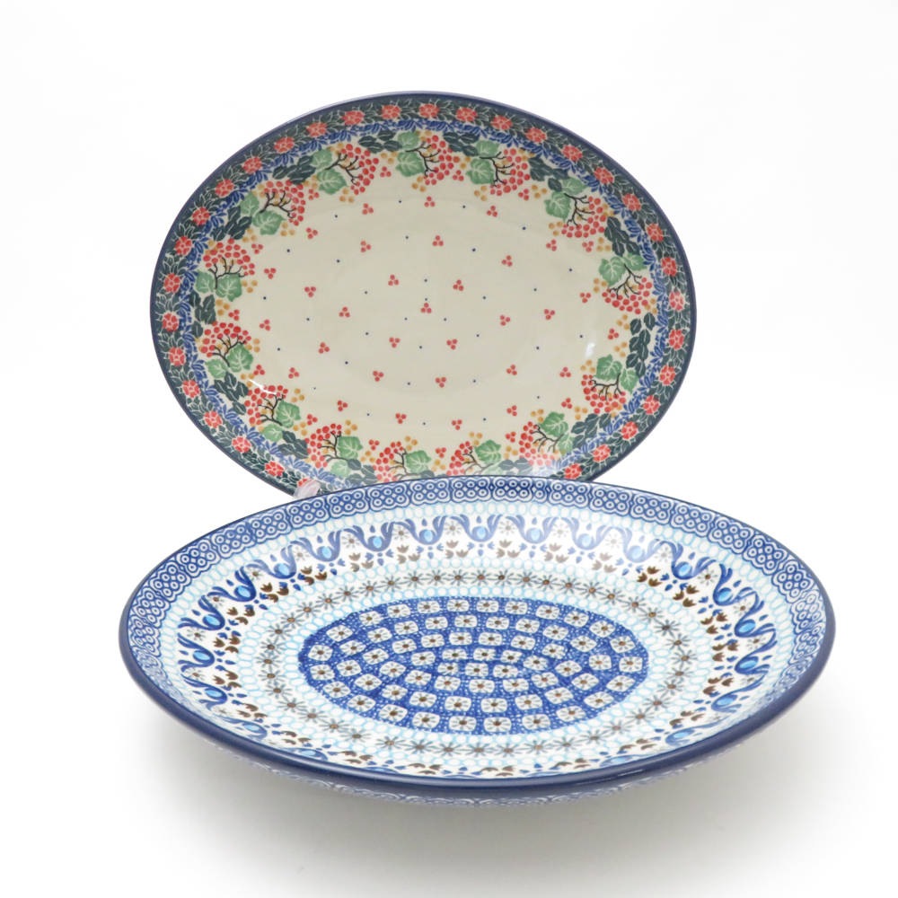 CERAMIKA ARTYSTYCZNA セラミカ ツェラミカ・アルティスティチナ ジィカ クリスティーナ オーバル皿 2枚 セット 26cmプレート ポーリッシュポタリー SM4626K2 【中古】