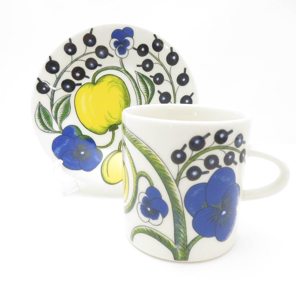 美品 ARABIA アラビア パラティッシ マグカップ プレート 2点 セット ティー コーヒー パン 小皿 北欧 SU13191K2 【中古】