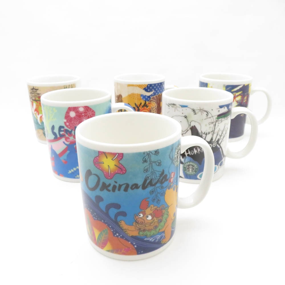 美品 STARBUCKS スターバックス 北海道 仙台 東京 名古屋 京都 沖縄 マグカップ 6点 セット ご当地マグ スタバ SM4572J2 【中古】