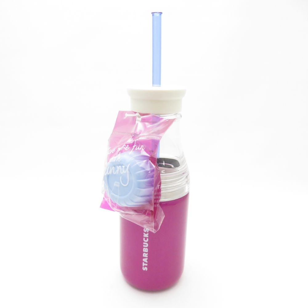 未使用 STARBUCKS スターバックス ストロー付きサニーボトル 1点 スタバ ピンク 500ml SC9075Q1 【中古】