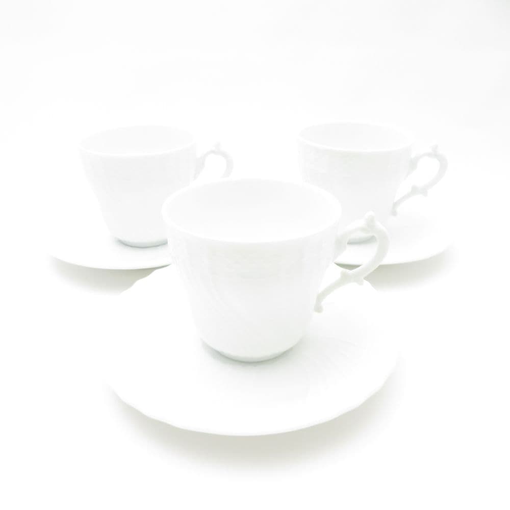 Richard Ginori リチャードジノリ ベッキオホワイト コーヒーカップ＆ソーサー 3客 セット 珈琲 SO3653D2 【中古】