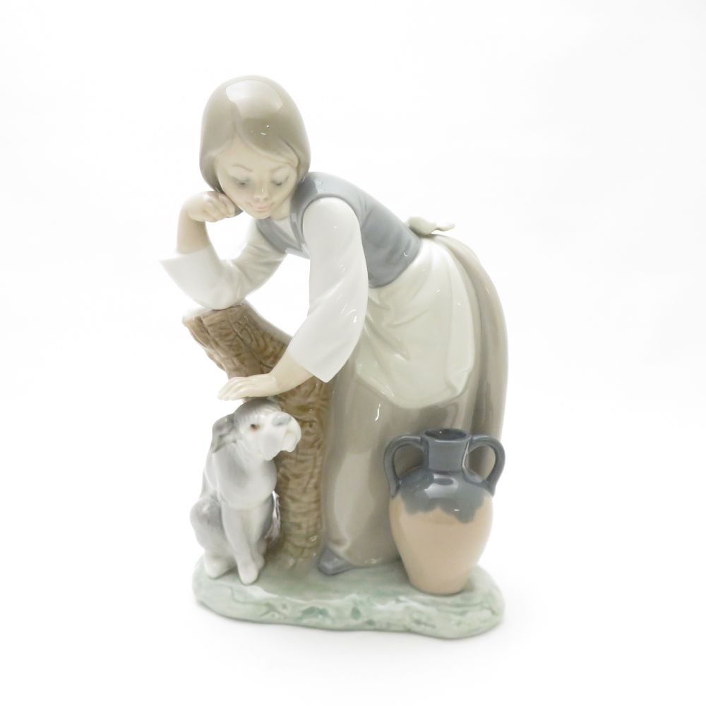 【極美品 絶版】LLADRO リヤドロ No.1246『おとなしくしてね』 美品 LLADRO リヤドロ 1246 おとなしくしてね 少女と犬 フィギュ