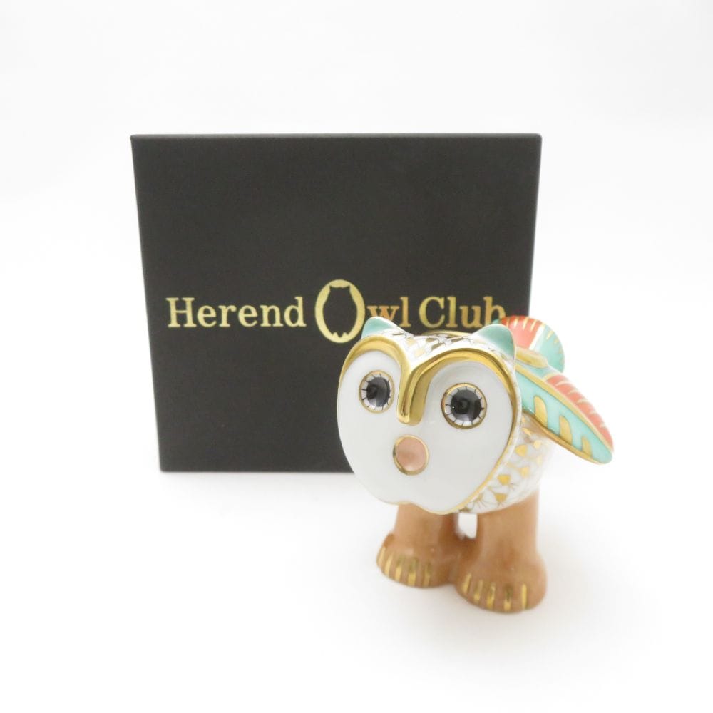 未使用 Herend ヘレンド 世界のふくろう コロンビアリバーのふくろう フィギュリン 1点 限定3000個 置物 フクロウ 梟 Owl Club SC9020D2 【中古】