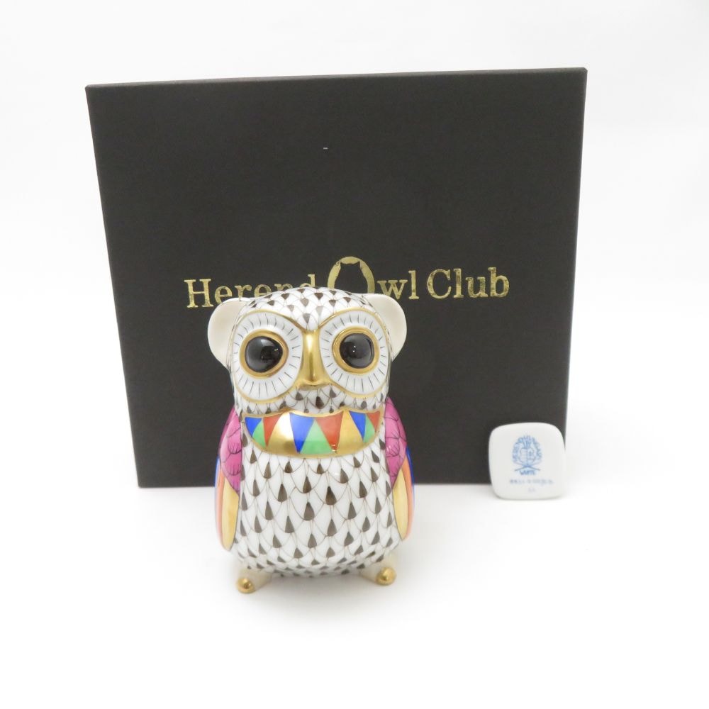 未使用 Herend ヘレンド 世界のふくろう マヤのふくろう フィギュリン 1点 限定3000個 置物 フクロウ 梟 Owl Club SC9024D2 【中古】