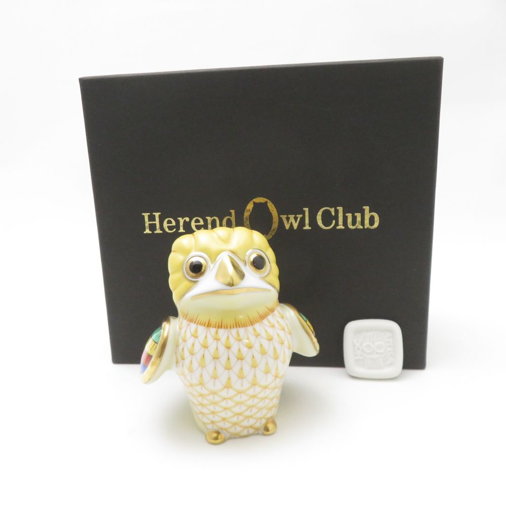 美品 Herend ヘレンド 世界のふくろう テオティワカンのふくろう フィギュリン 1点 限定3000個 置物 フクロウ 梟 Owl Club SC9028D2 【中古】