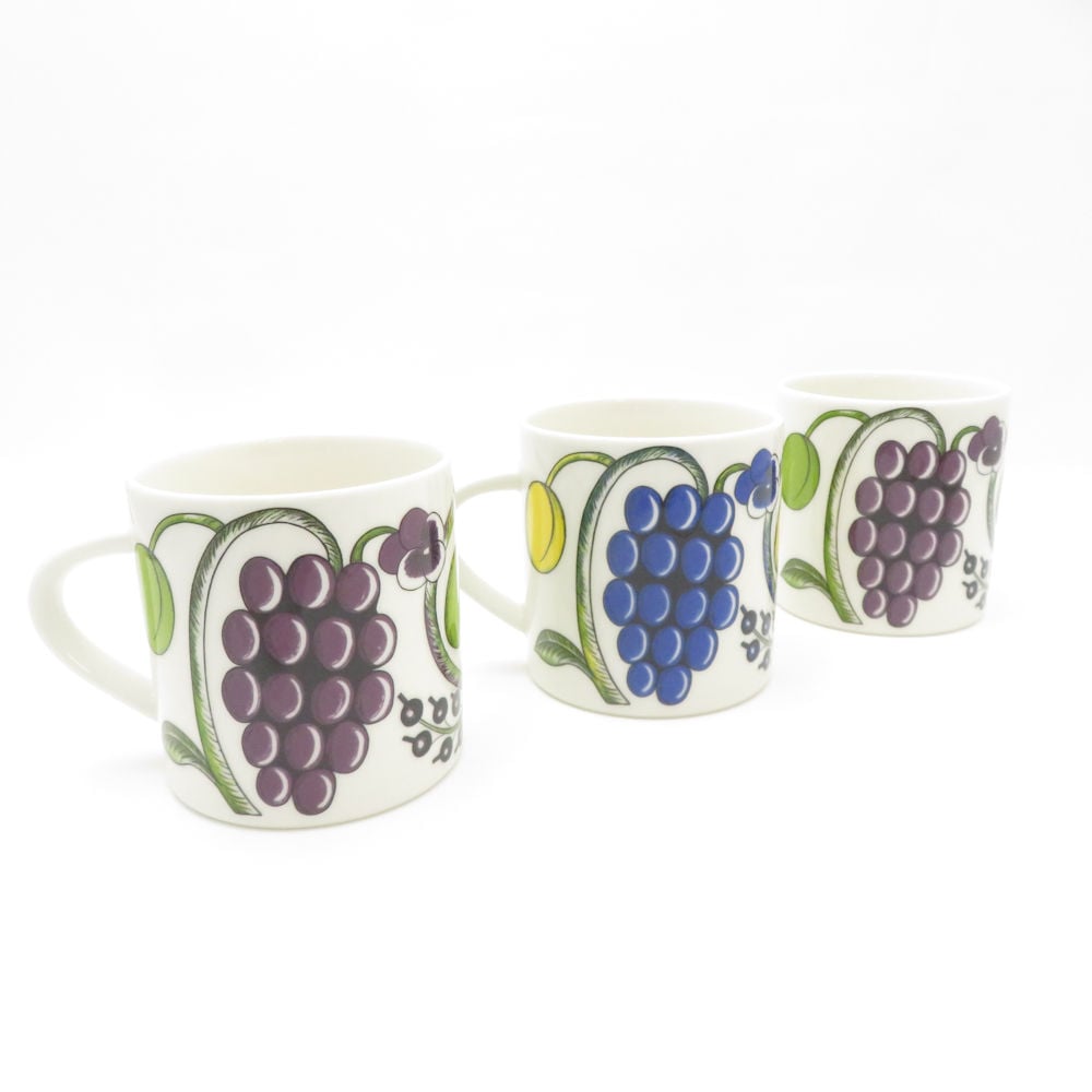 ARABIA アラビア パラティッシ パープル＆カラー マグカップ 3点 セット 約350ml コップ SC8991G1 【中古】