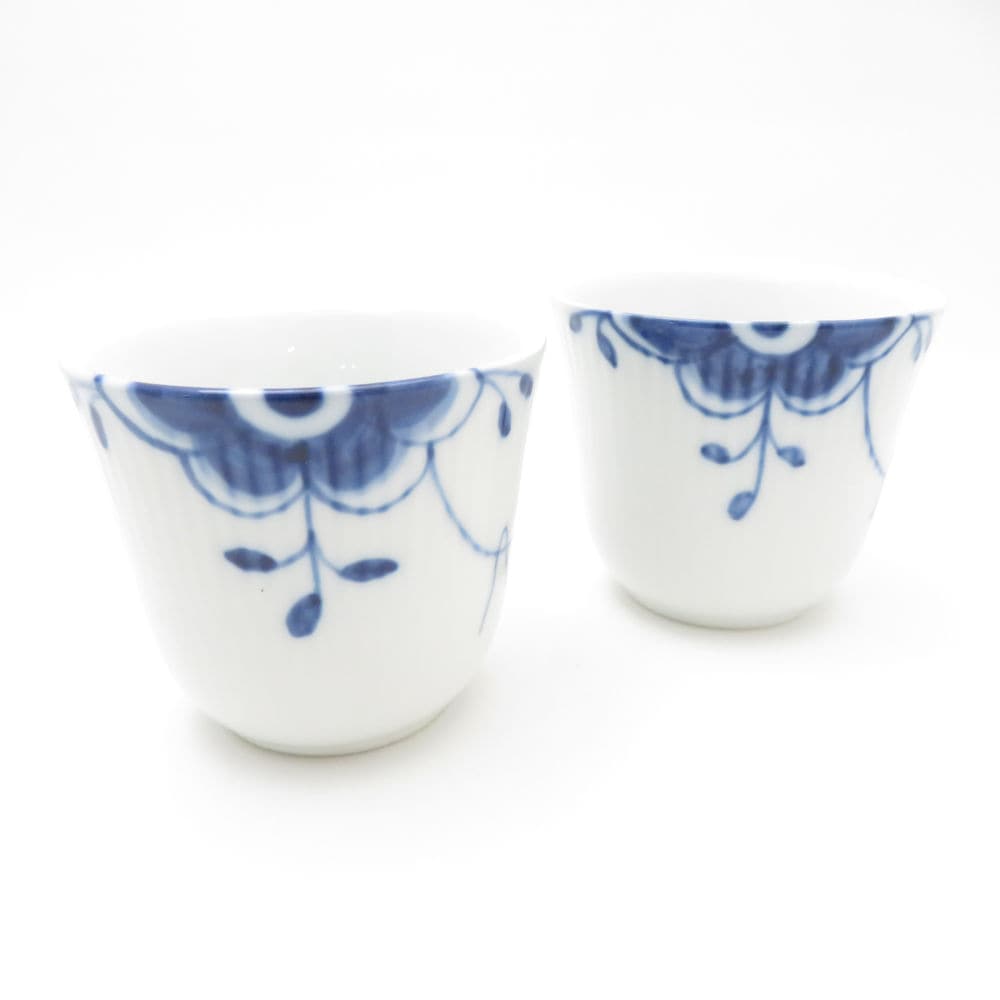 美品 ROYAL COPENHAGEN ロイヤルコペンハーゲン ブルーフルーテッドメガ スタイルカップ 2点 ペア L コップ 湯呑 SC9042G1 【中古】