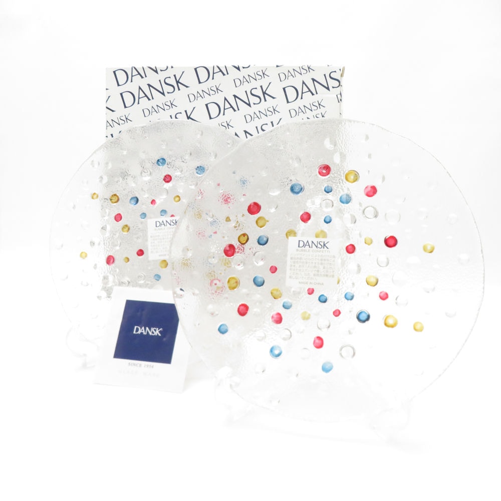 未使用 DANSK ダンスク バブルコンフィ BUBBLE CONFETTI 中皿 2枚 21cmプレート ペア SY13367X2 【中古】