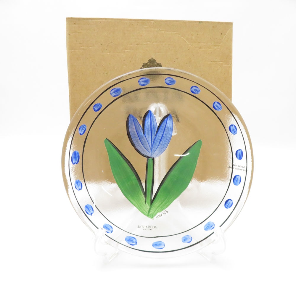 未使用 KOSTA BODA コスタボダ TULIPA チューリップ 中皿 19cmプレート Small plate レア 希少 SY13370X2 【中古】